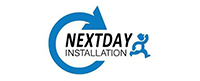 08 Next Day Installation logo with arrow.