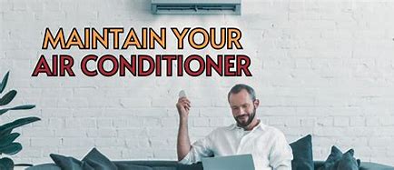 Man with remote near air conditioner, text overlay.