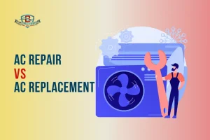 AC Repair vs AC Replacement guide for Burlington homeowners comparing old and new air conditioning systems