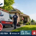 Same day AC service Burlington technician arriving at a home for fast air conditioner repair